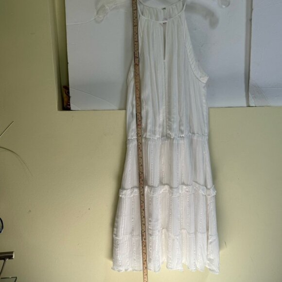 Parker Revolve Bruna Ruffled Tiered Crinkle Mini Dress Eyelet Halter Top Lined S - Picture 5 of 16